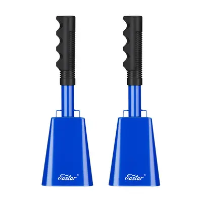 Eastar Cow Bell with Handle, 2 Pack Cowbells for Sporting Events, 10 Inch Cowbells Noise Makers Cheering Bell for Football Ga...