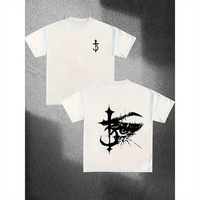 Men's Cotton Graphic T-Shirt Eye Cross Design Casual Round Neck Short Sleeve Tee Street Style Soft Comfortable for Casual Att...