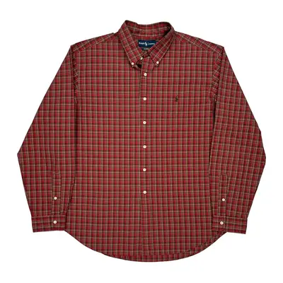 Classic Fit Ralph Lauren Checked Shirt - 2XL Red Cotton