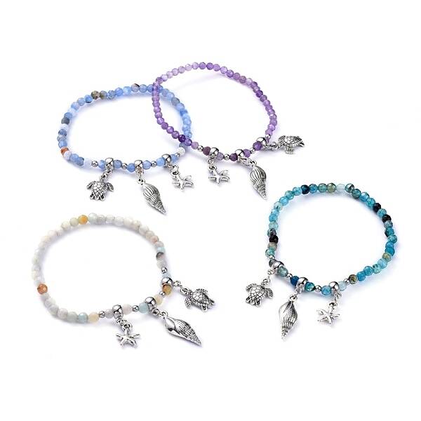 Natural Mixed Gemstone Stretch Bracelets