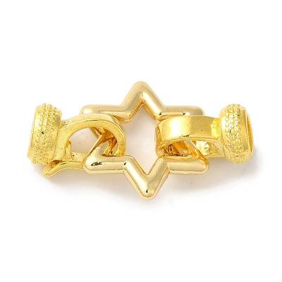 Star Rack Plating Brass Fold Over Clasps