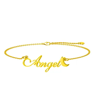 10K Gold Personalized Classic Name Charm Bracelet
