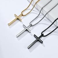 Stylish Men's Titanium Steel Cross Pendant Necklace Casual Design, Minimalist Jewelry For Women and Men,Classic Gift For Boyf...