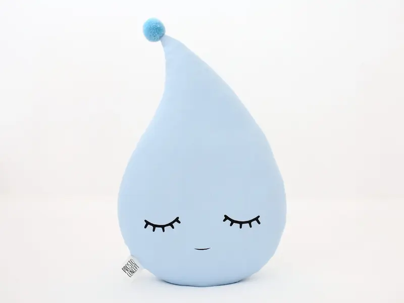 Light Blue Raindrop Pillow