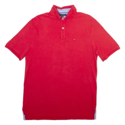 TOMMY HILFIGER Mens Polo Shirt Red M