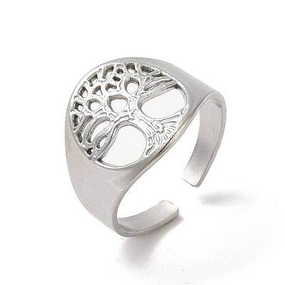 Non-Tarnish 304 Stainless Steel Open Cuff Rings for Women
