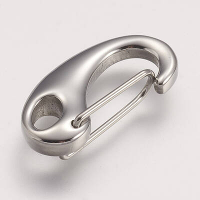 Non-Tarnish 304 Stainless Steel Push Gate Snap Keychain Clasp Findings