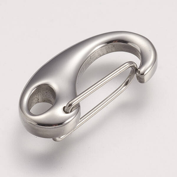 Non-Tarnish 304 Stainless Steel Push Gate Snap Keychain Clasp Findings