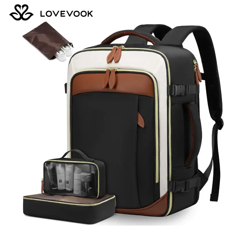 LOVEVOOK TSA-Friendly Travel Backpack with Storage Bag and Toiletry Bag - Fits 17-Inch Laptop,  for Hiking, Overnight, Weeken...
