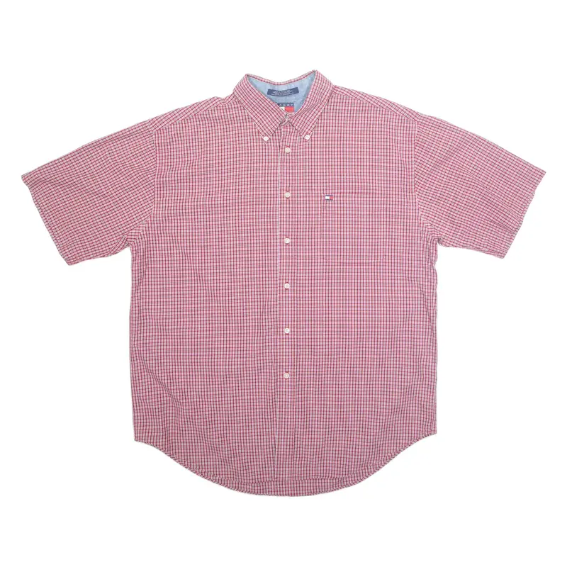 TOMMY HILFIGER Mens Shirt Red Check XL