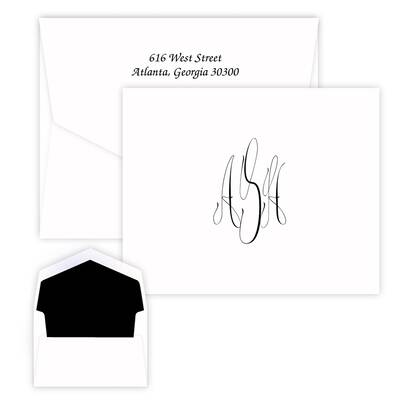 Cursive Monogram Note - Raised Ink