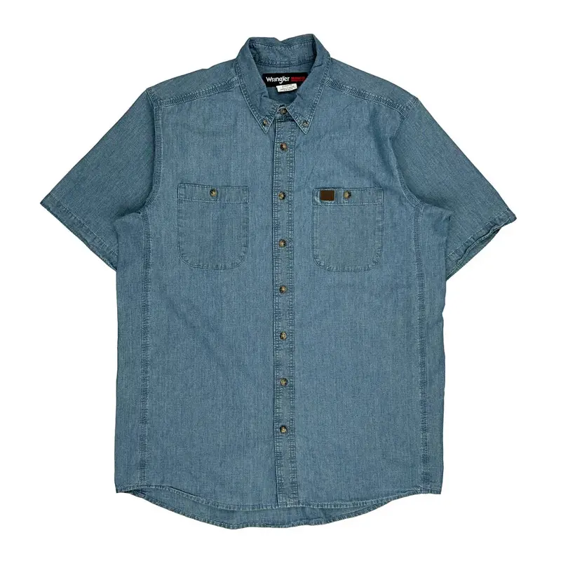 Wrangler Denim Shirt - XL Blue Cotton