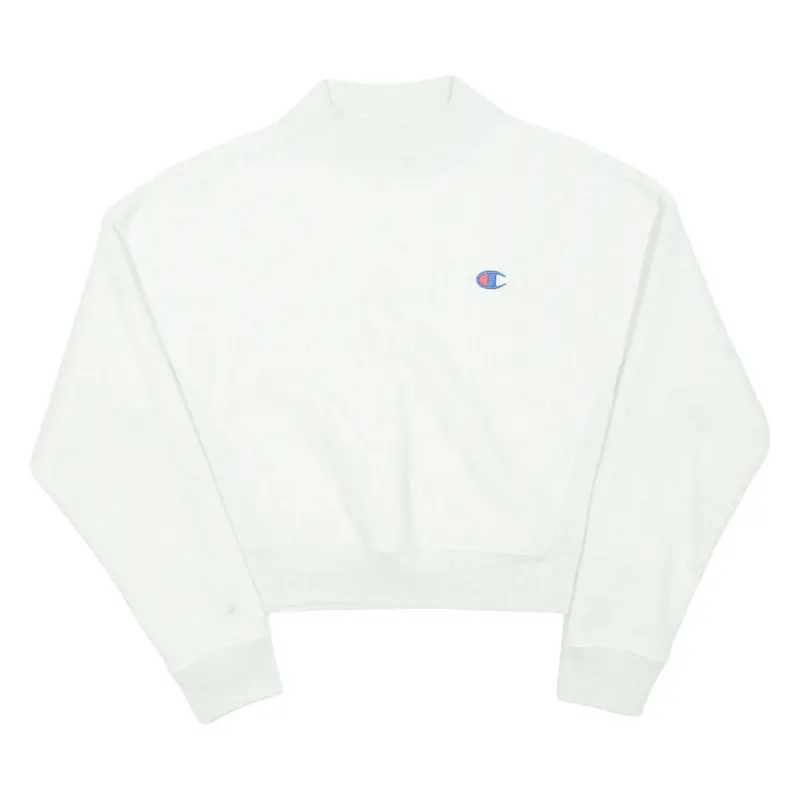 CHAMPION REVERSE WEAVE Cropped Womens Sweatshirt Grey High Neck M