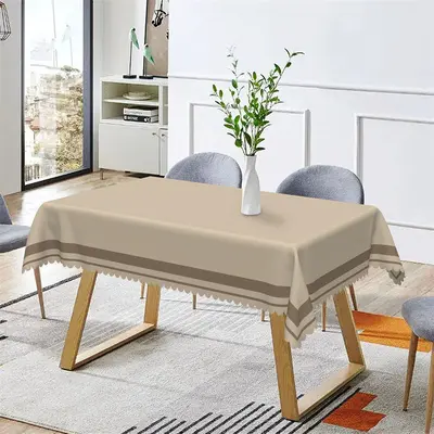 Simple Modern Brown Pattern Rectangle Tablecloth - Aperturee