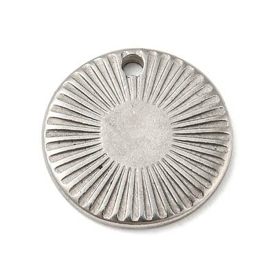 Non-Tarnish Textured Flat Round 304 Stainless Steel Pendants