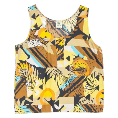 DI MARIO Womens Printed Vest Brown Sleeveless Crazy Pattern M