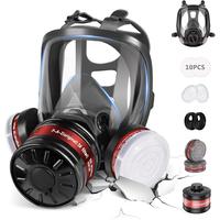 Full Face Gas Mask - Gas Masks Survival Nuclear and Chemical, Reusable Respirator Mask (6800+40mm & P-A-1) professional knee ...