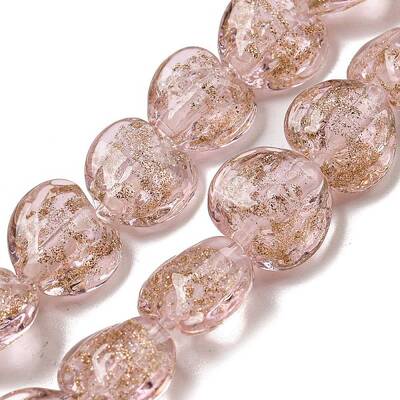 Handmade Gold Sand Lampwork Beads Strands