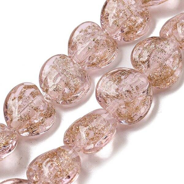 Handmade Gold Sand Lampwork Beads Strands