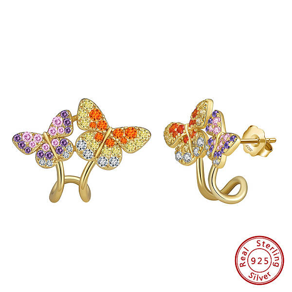 925 Sterling Silver Micro Pave Cubic Zirconia Stud Earrings