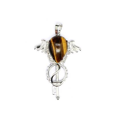 Natural Tiger Eye Teardrop Pendants