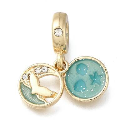 Rack Plating Alloy Enamel European Dangle Charms