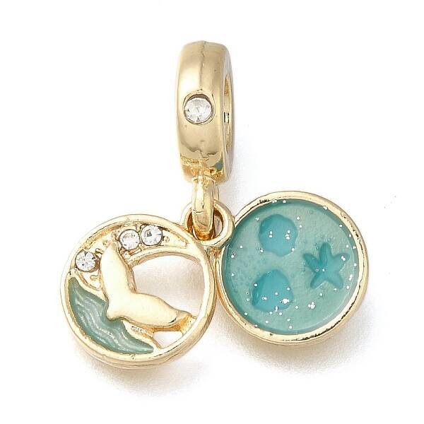 Rack Plating Alloy Enamel European Dangle Charms