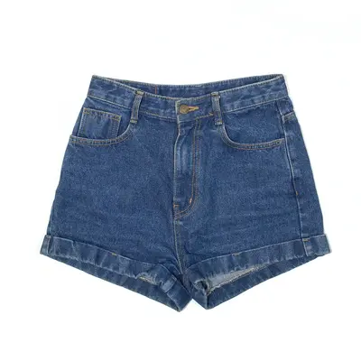 FLY MODEL Shorts Blue Regular Denim Womens XS W28