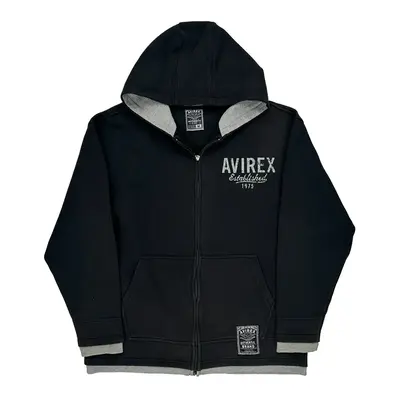 Avirex Hoodie - Medium Black Cotton Blend