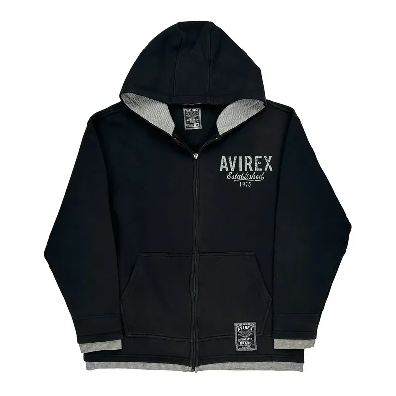 Avirex Hoodie - Medium Black Cotton Blend