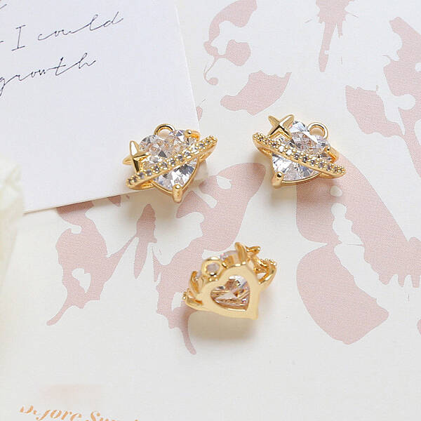 Brass Micro Pave Cubic Zirconia Pendants