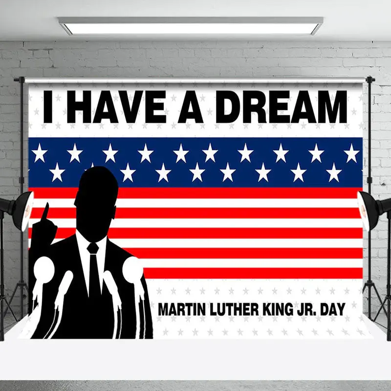 I Have A Dream Usa Flag Speech Happy Mlk Day Backdrop - Aperturee