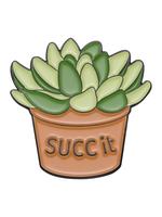 Cute Succulent Potted Brooch, Letter Pattern Enamel Pin Suitable for Backpacks, Jeans, Scarves, Hats Decoration Fixed Buckle,...