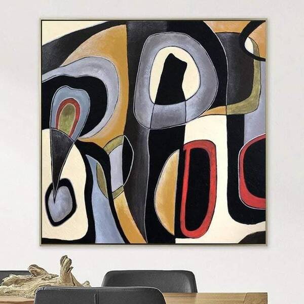 Abstract Painting Colorful Wall Art Oversized Art Palette Knife Artwork Office Decor | MATTER OF TIME