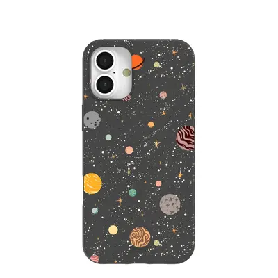 Black Galactic Glow iPhone 16 Plus Case