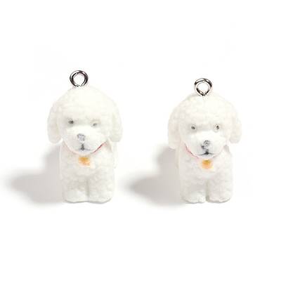 Flocky Resin Pendants