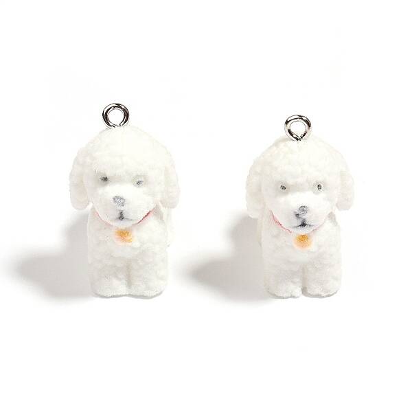 Flocky Resin Pendants
