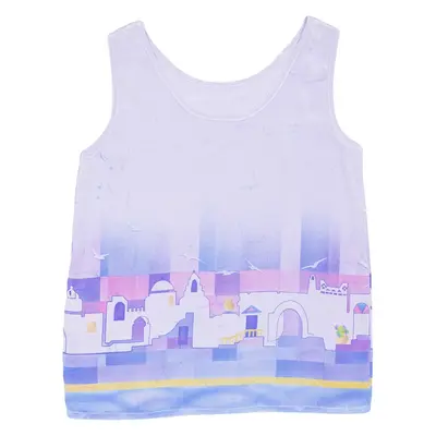 Womens Printed Vest Purple Sleeveless Silk Crazy Pattern M