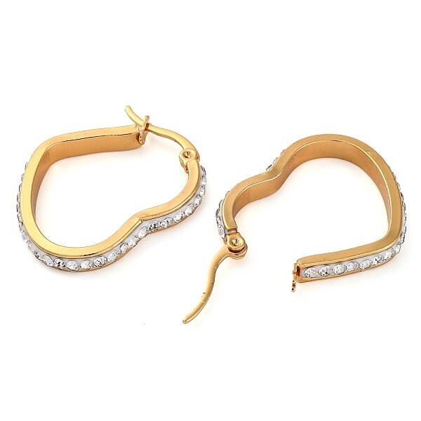 304 Stainless Steel Heart Hoop Earrings