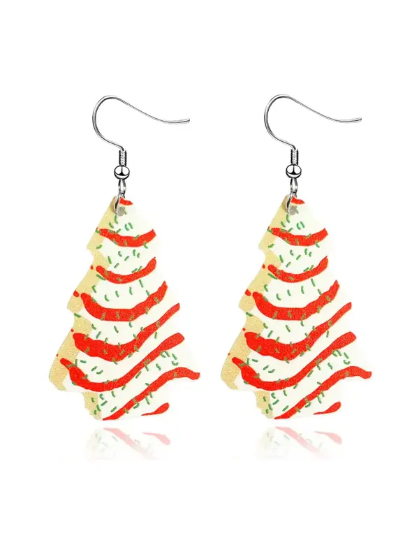Christmas Tree Design Dangle Earrings, Cute Drop Earrings for Women, Fashion Jewelry for Party, Daily Decor, Trendy All-match...