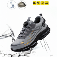 Men's Steel Toe Safety Shoes - Puncture & Smash Proof Work Boots with Contrasting Color Mesh - Slip Resistant Industrial Cons...