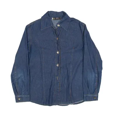 PAI QUIAN Denim Shirt Blue Long Sleeve Womens S