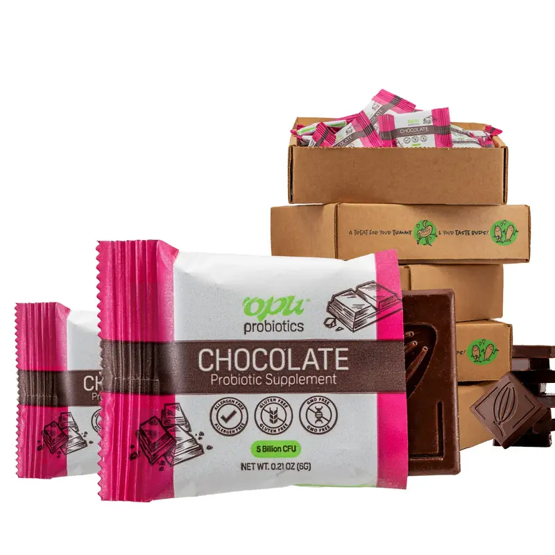 Chocolates Opu Probiotics - bite-sized chocolates are your daily dose of pre + probiotics! 30 Day Supply