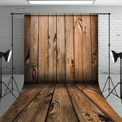 Aperturee Retro Brown Wood Grain Wall Floor Sweep Backdrop | Professional Photography Backdrop | Photo Booth Backdrop | Best ...