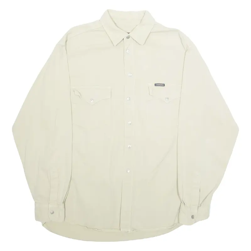 CARRERA Mens Denim Shirt Beige Long Sleeve M