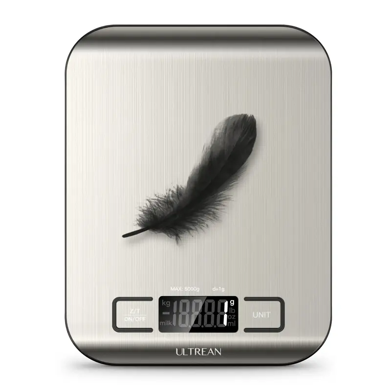 Ultrean Food Scale, Digital Kitchen Scale for Baking Cooking and Meal Prep, 6 Units with Tare Function, 11lb (Batteries Inclu...
