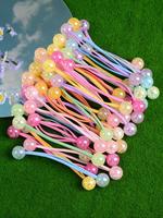 Random Color Cute Beaded Hair Tie, High Stretch Hair Tie, Fashion Hair Accessories for Women & Girls, Minimalist Elastics Hea...