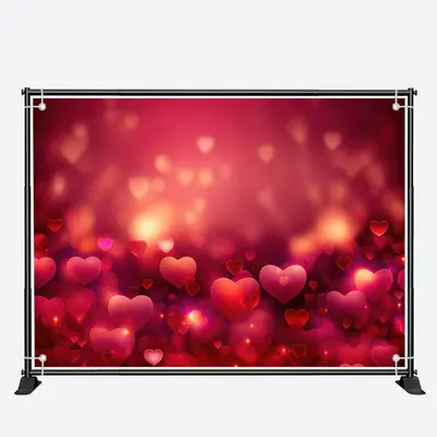 Sparkle Repeat Hearts Bokeh Valentines Day Backdrop - Aperturee