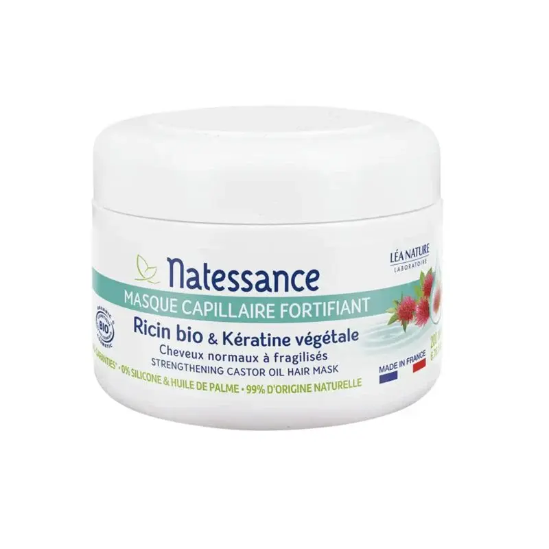 Natessance Strengthening Hair Mask - Organic Castor & Vegetable Keratin 200ml