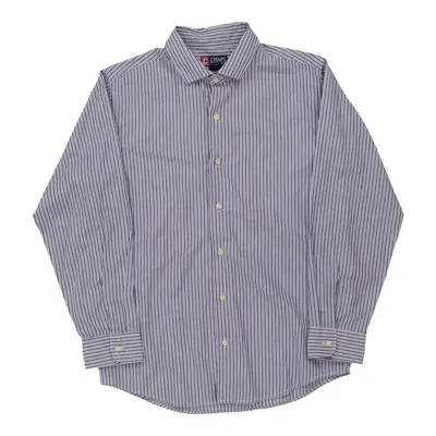 Age 12-14 Chaps Ralph Lauren Striped Shirt - Large Purple Cotton